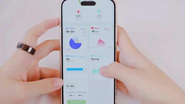 Health Smart Tracking Ring - Inclusief Oplaadbox - APP Control - IP68 Waterproof